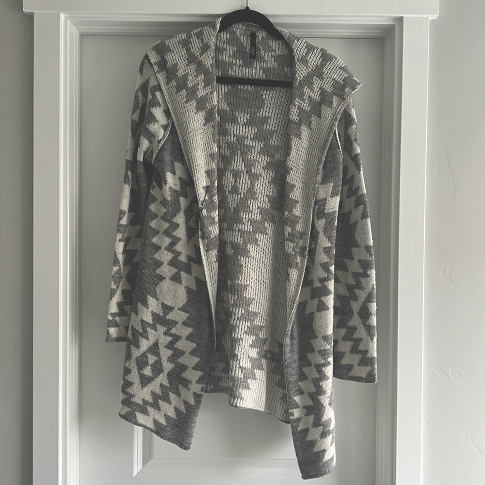 Soft hooded cardigan